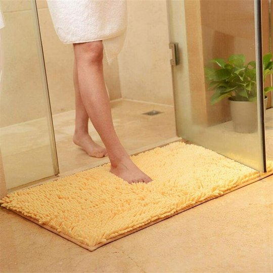 Briday - Bathroom Rugs,Chenille Bath Rug,Machine-Washable Bath Mats,Water Absorbent Dry Fast Rugs,Shaggy Bathroom Mat,Non-Slip Soft Microfibers