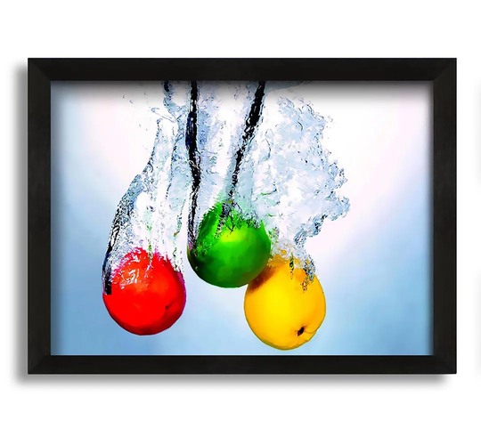 Fruit Trio Splash - Picture Frame Graphic Art on Canvas
