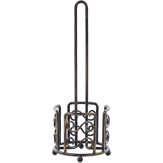 Vintage Metal Toilet Paper Stand Holder 41 cm Bathroom Accessories Black Mandi - Black