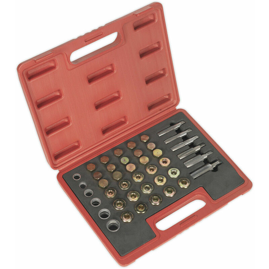 Loops - Oil Drain Plug Master Thread Repair Set - Thread Plug Tap Kit - Storage Case