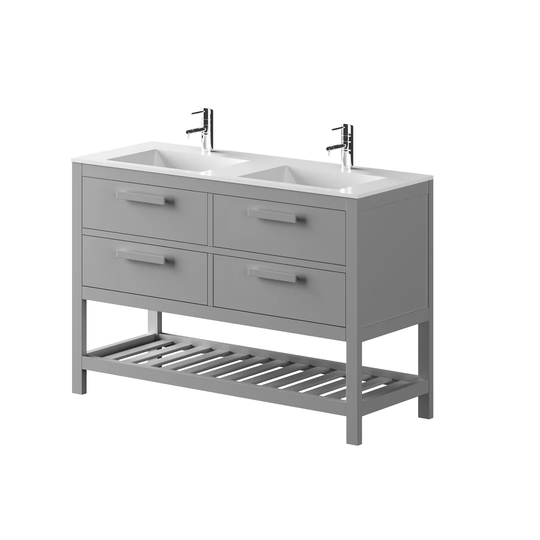 Amazonia Solid Pine 1200mm Free-standing Double Vanity Unit