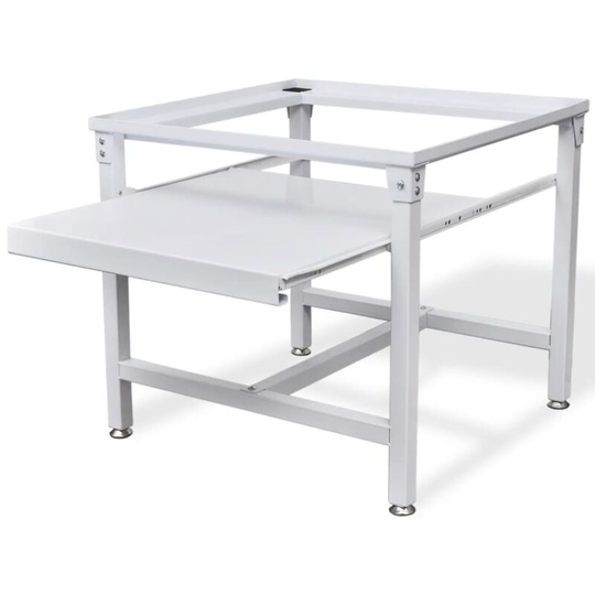 Washing Machine Pedestal with Pull-Out Shelf White - White