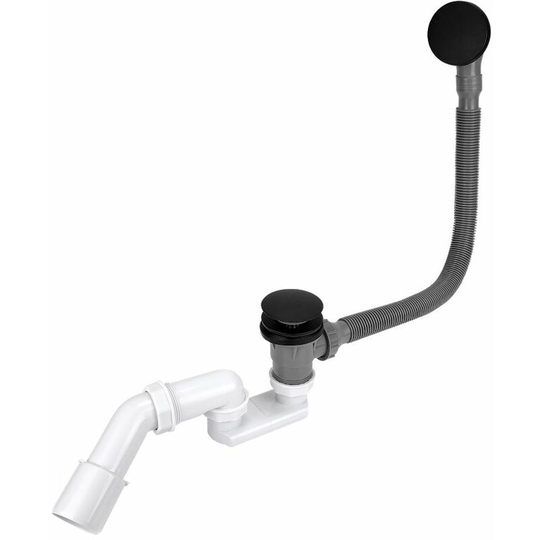 Tycner - Black Colour Finished Bathtub Drain Waste Bath Long Flexible Siphon Bathroom