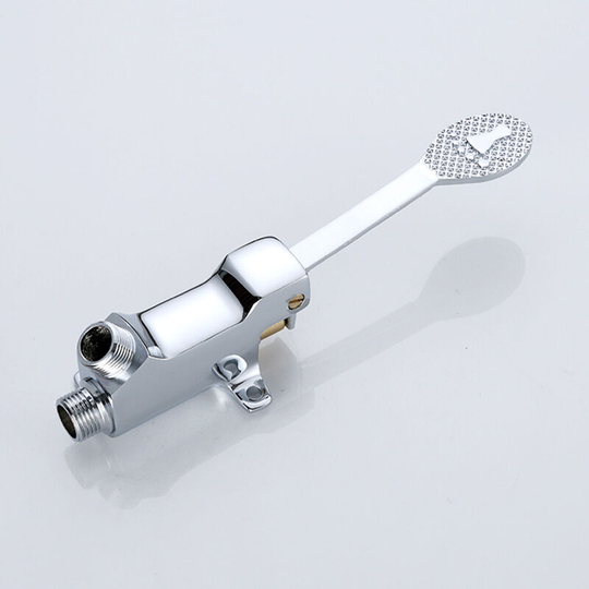 Sunflowergb - Polished Chrome Brass Single Foot Valve, 1 Piece Foot Faucet Foot Valve