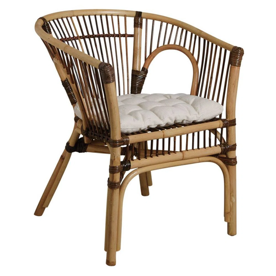 Rattan Crocodile Armchair With 100% Cotton Cushion