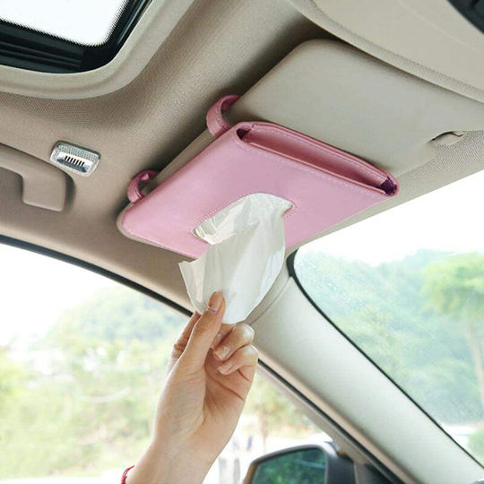 Car Sun Visor Tissue Holder, Car Mask Holder, Sun Visor Towel Holder, Car Mask Dispenser, Premium Quality Car Tissue Box for Car, Vehicle (Black)