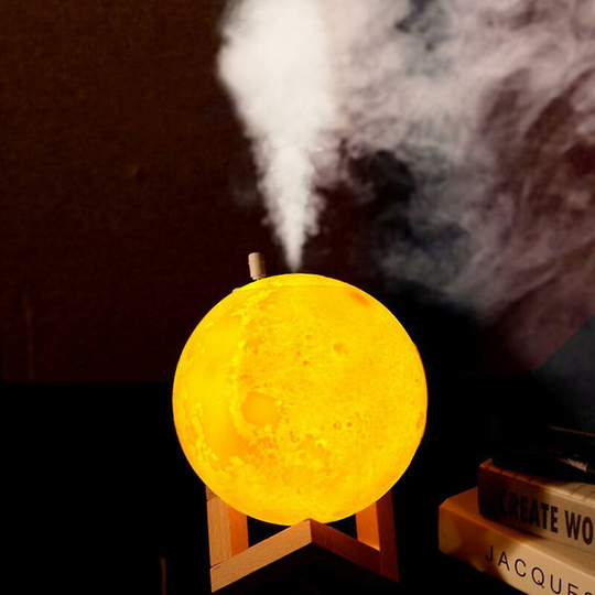 Ilovemilan - 880ml Air Humidifier 3d Moon Lamp Light Diffuser Aroma Essential Oil Usb Ultrasonic Humidificador Night Cool Mist Purifier