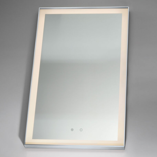 Led Bathroom Mirror with Demister Pad 800mm h x 600mm w - Chrome - Signature