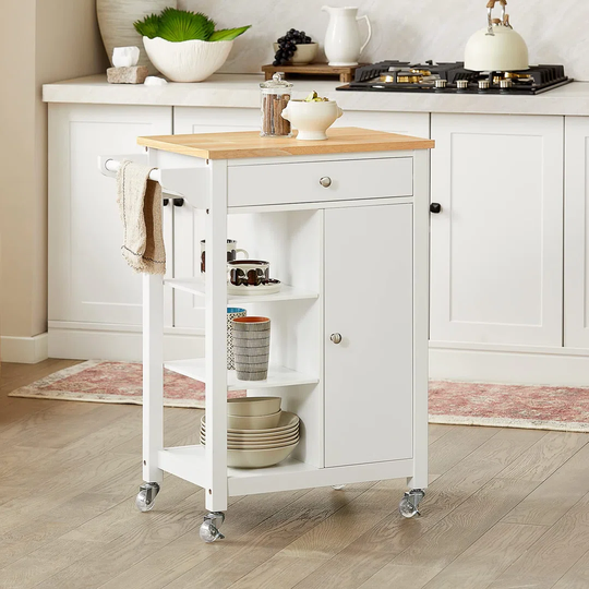 68Cm Kitchen Trolley With Locking Wheels