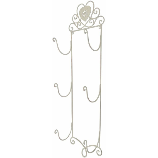 Cream Heart Wall Mounted 3 Towel Holder