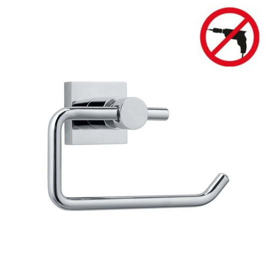 Tesa - Hukk Toilet paper dispenser, chromed metal, easy installation without drilling (40246-00000-00)