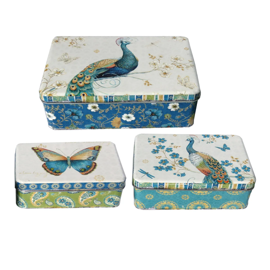 Periwinkle Storage Boxes 3 Piece Cake Tin Set