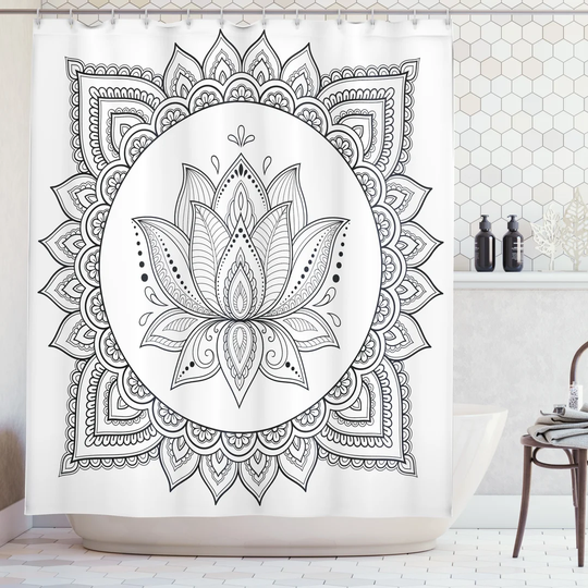 Besije 13 Piece Polyester Shower Curtain Set