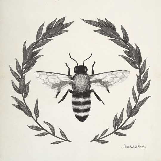 Happy to Bee Home I Neutral by Sara Zieve Miller - Wrapped Canvas Graphic Art
