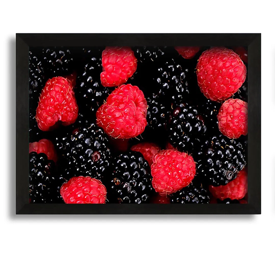 Raspberries N Blackberries - Picture Frame Graphic Art on Canvas