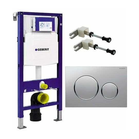 Duofix 1.12m wc Toilet Frame Chrome Plate and Fixings - Geberit