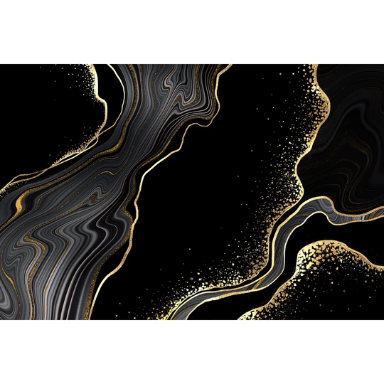 Abstract Black Marbled Surface - Wrapped Canvas Graphic Art