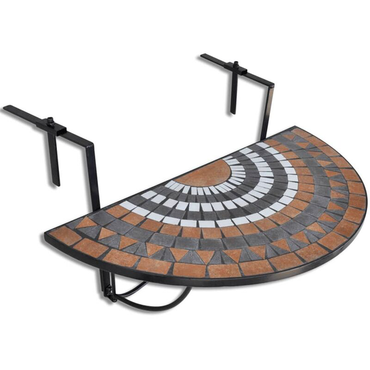 Aranda Folding Iron Balcony Table by Dakota Fields Brown