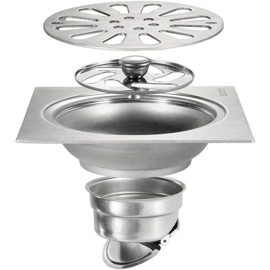 Floor Drain Brushed Square Floor Drain Stainless Steel Shower Channel Odor Proof Shower Drain for Toilet Bathroom Kitchen