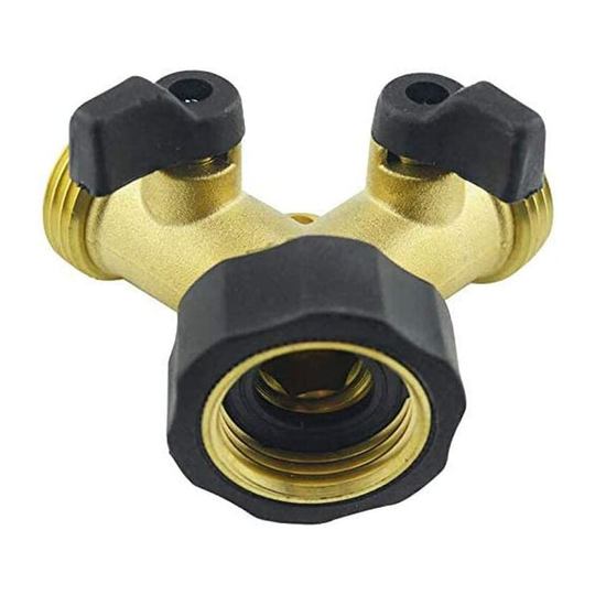 Perlerare - Brass Garden Hose with y Connector y Valve Valve Connector Garden Hose Faucet Outlet Handle with 2 Independent On/Off Valves