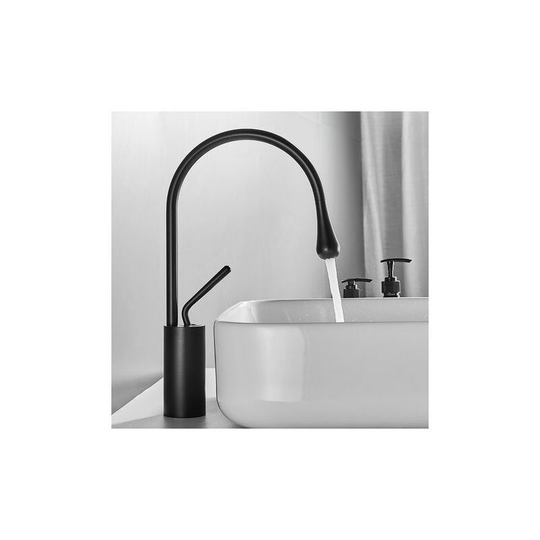 Kartokner - Mixer Tap Bathroom Rotatable Modern Tall Basin Mixer Tap black 360°Faucet Hot and Cold Water