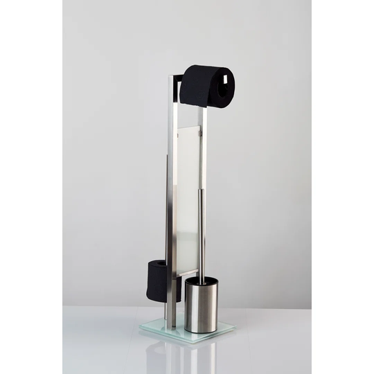 Rivalta Free-Standing Toilet Roll and Brush Holder