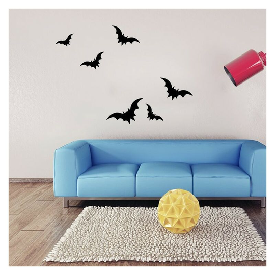Halloween Acrylic Bat Sticker Scary Black Bat Wall Decal Happy Halloween Wall Sticker Bat Pumpkin Wall Decor Halloween Theme Wall Decor for Halloween