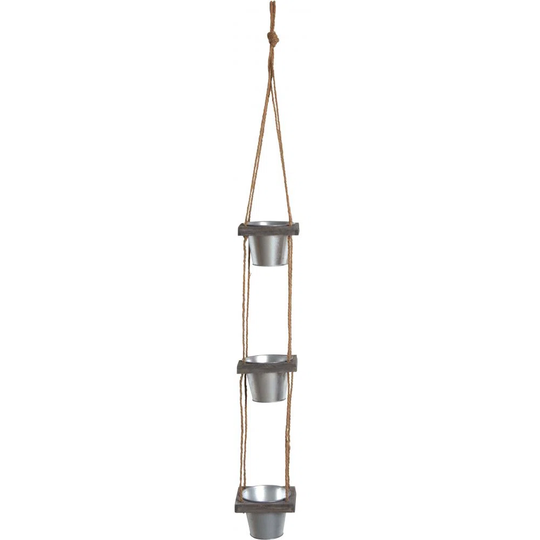 Suspension 3 Planters In Galvanized Steel 115 Cm