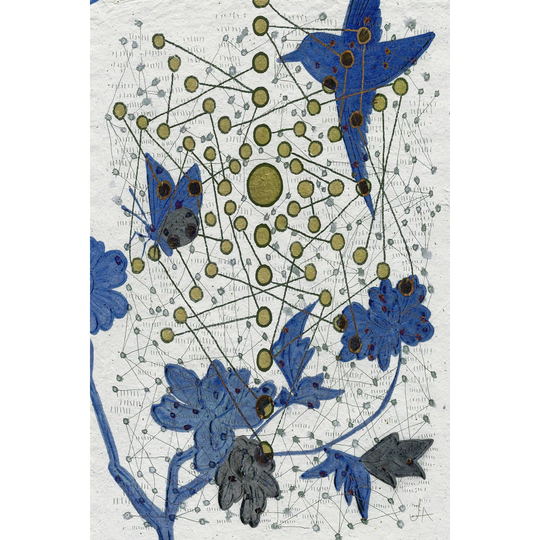 Chakra Web With Bird - Wrapped Canvas Painting