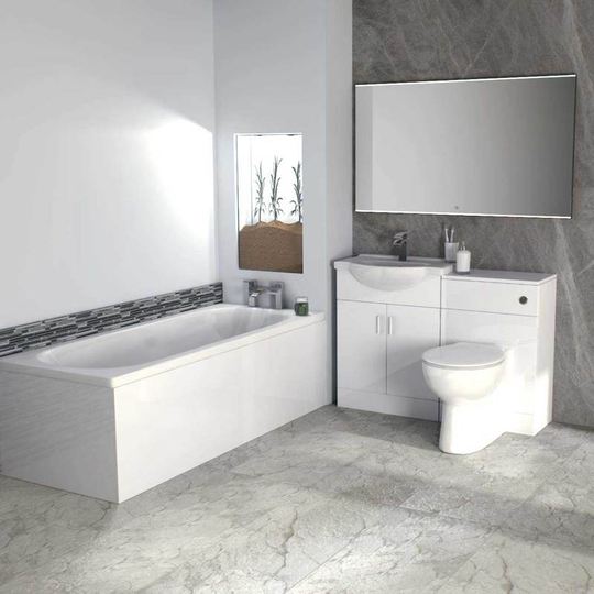 Alice 1700mm Straight Bath Designer Bathroom Suite