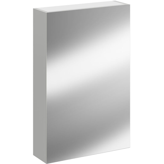 Napoli Gloss Grey Pearl 500mm Wall Mounted Mirrored Cabinet - Gloss Grey Pearl