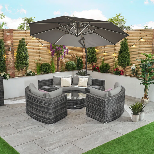 Kensington Curved Corner Sofa Set - 1A - Grey