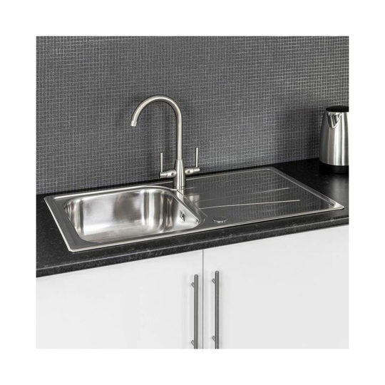 Reginox - Diplomat 1.0 Bowl Kitchen Sink Reversible Drainer Inset Stainless Steel - Silver