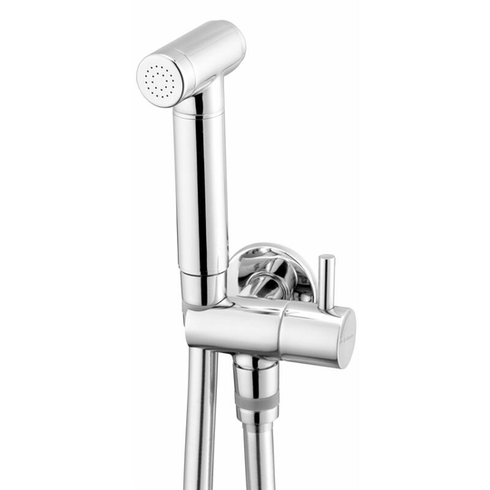 Deante - Chrome Finished Brass Bidet Tap Expendable Handle 1.5m Hose Angled Connection