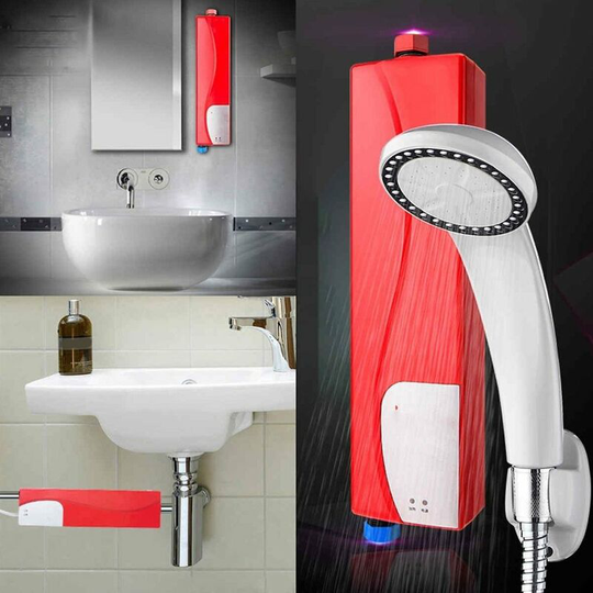 Sunflowergb - 220V 3000W Kitchen Bathroom Mini Tankless Electric Instant Water Heater eu Plug