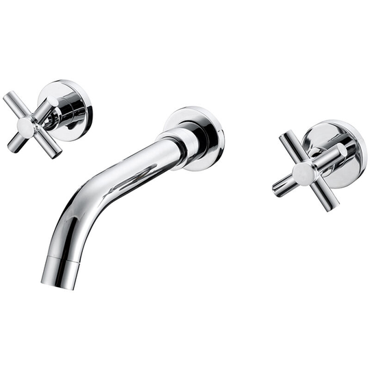 Chrome-plated brass wall-mounted washbasin mixer tap - Santa Maria