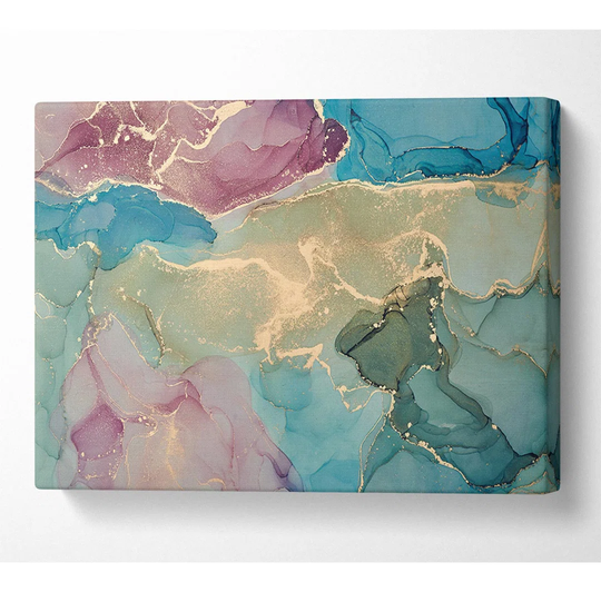 Deep Blue Glitter - Wrapped Canvas Painting