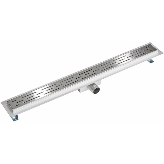 Tectake - Channel drain made of stainless steel - low - shower drain, slot drain, linear shower drain - 80 cm - grey