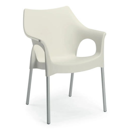 4 x stackable Quiros chairs in silver/anthracite