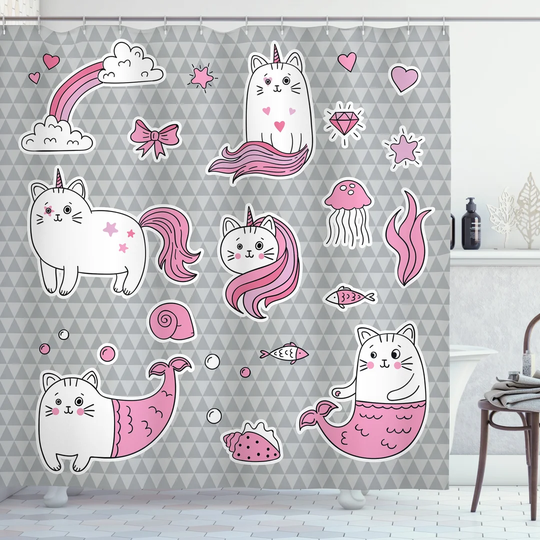 Blerona 13 Piece Polyester Shower Curtain Set