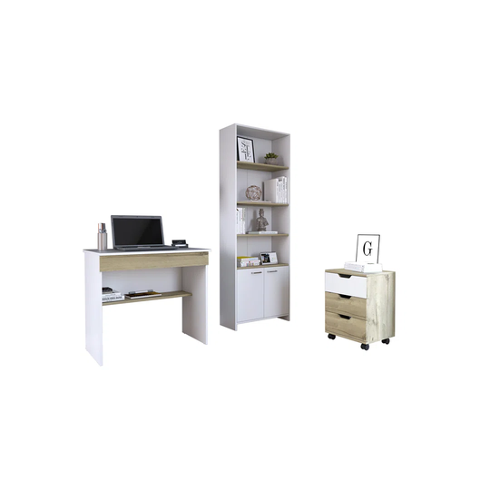 Set Z Office, Ohio Desk Z 80 + Vilna File Cabinet + Z 63 Bookcase + Bookshelf Z 63