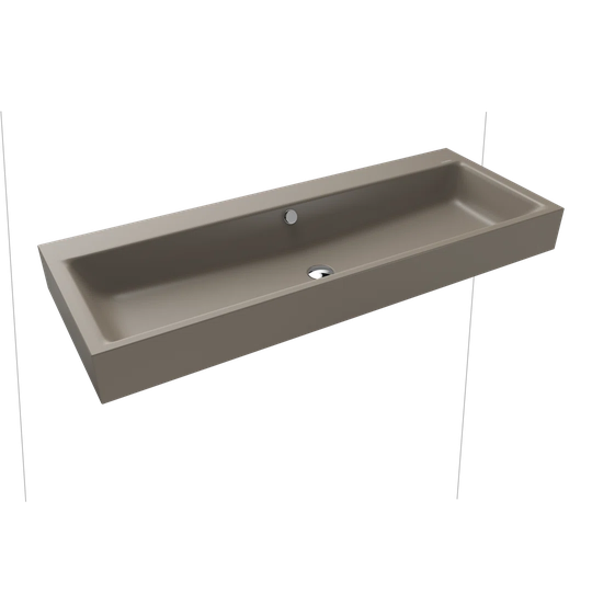 Puro Warm Grey Steel Enamel Rectangular Wall Mount Bathroom Sink
