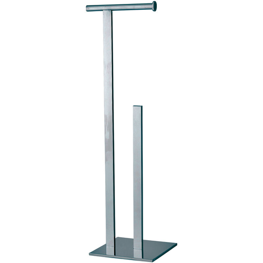 Superbia Freestanding Toilet Roll Holder & Spare Paper Holder - Chrome