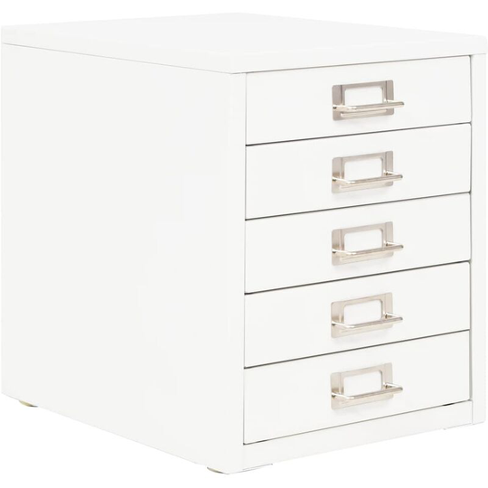 Filing Cabinet with 5 Drawers Metal 28x35x35 cm White VDFF11918_UK - Topdeal