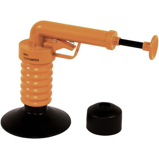 Handheld Drain Plunger Orange and Black Drain Buster