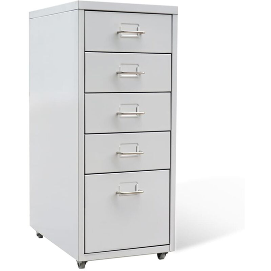Vidaxl - File Cabinet with 5 Drawers Grey 68.5 cm Steel Grey