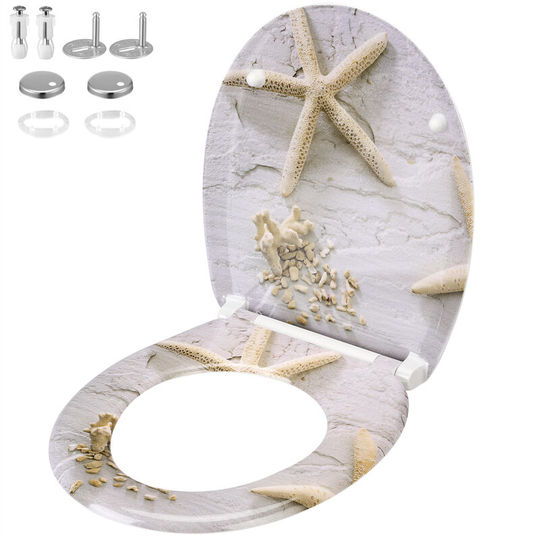 Soft Close Toilet Seat Duroplastic Quick Release for Easy Clean Antibacterial Bathroom Toilet Lid Different Designs Universal Modern Durable Seestern