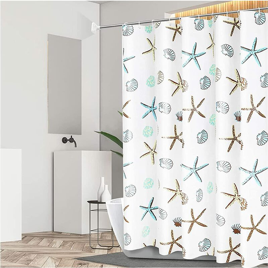 1 Pcs Waterproof Shower Curtain, Bathroom Curtains, Hooks, Washable, Durable, Suitable for Bathtub and (100*180cm), White