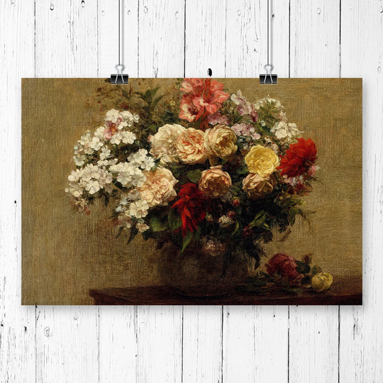 'Summer Flowers' by Henri Fantin-Latour Painting Print