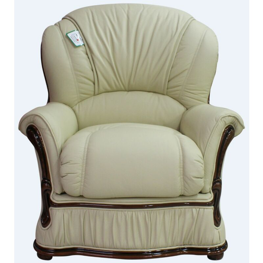 Bologna Armchair Genuine Italian Cream Leather Offer